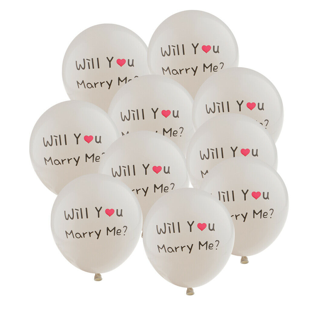 10pcs Will You Marry Me Balloon with Red Heart Balloons for Proposal Weddings