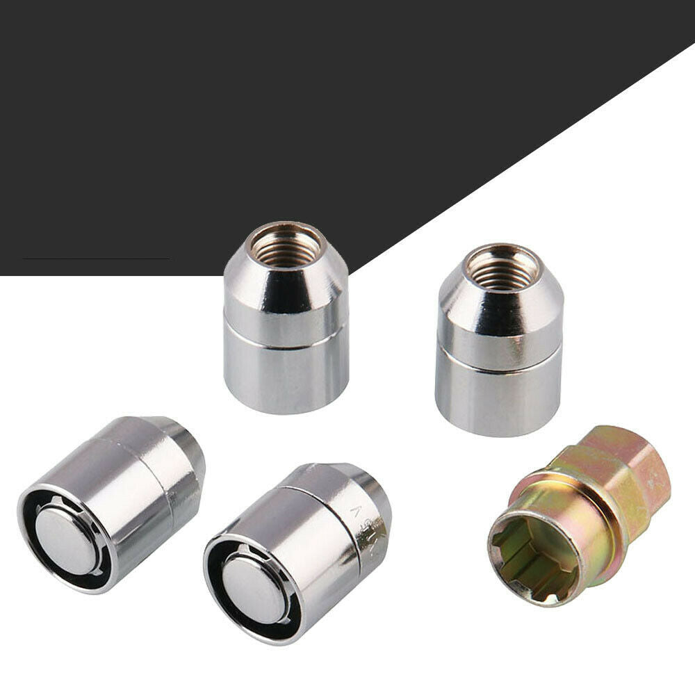 M12x1.5 Wheel Lock Lug Wheel Nuts 4 Anti Theft Locking Nuts+1 Key Set Parts