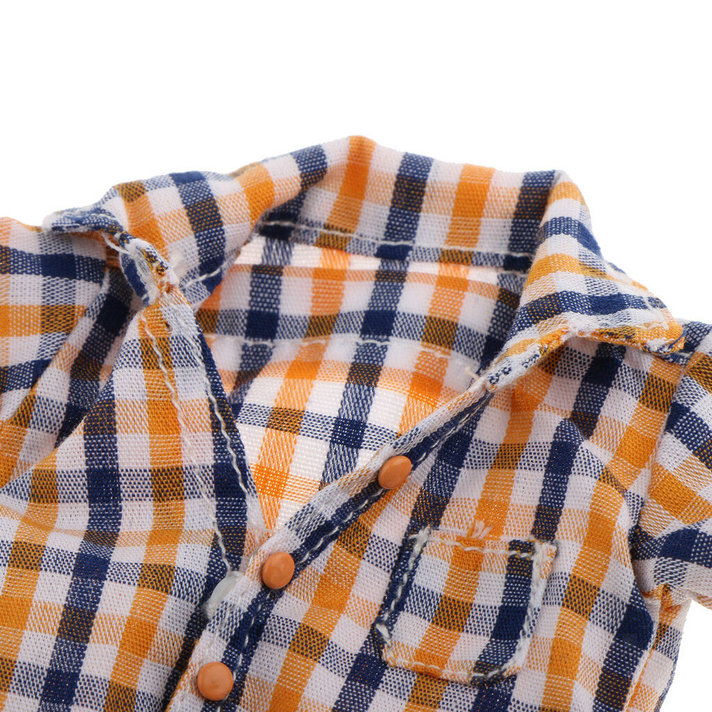 1/6 Scale Yellow Plaid Shirt Top Pants Set for 12"   Phicen Female