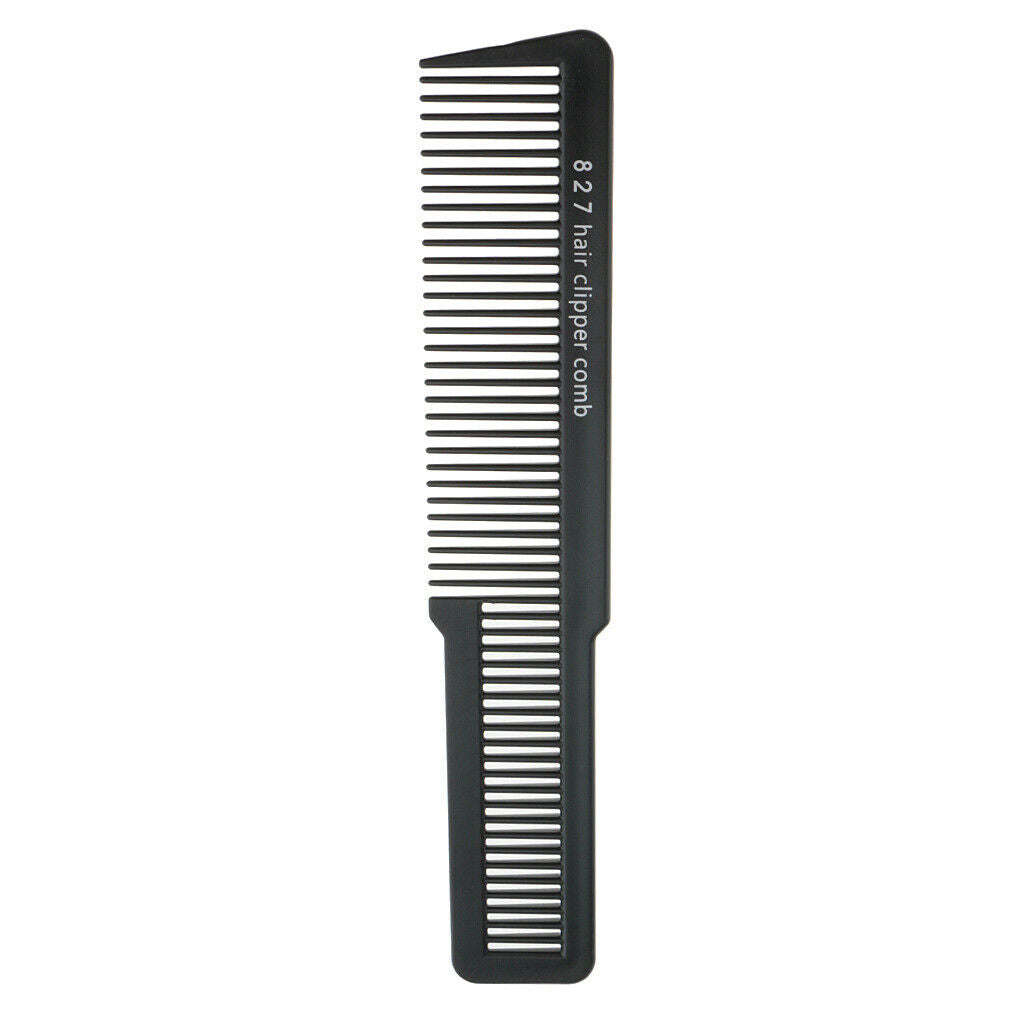 2x Plastic Salon Stylist Fine Tooth Clipper Comb for Women Men White/Black