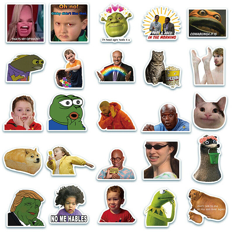 50*Funny Stickers Laptop Children's Toys Waterproof Stickers Classic Dec.l8