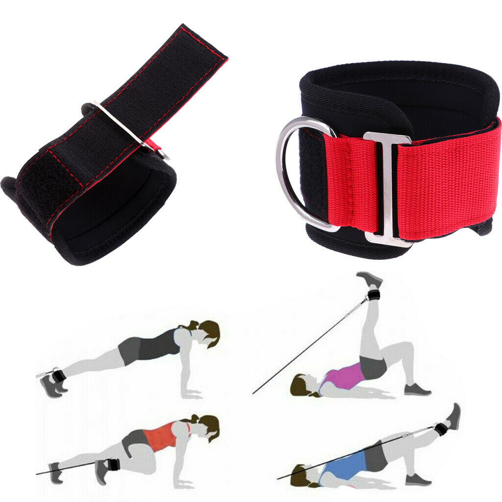 2 Pieces Adjustable Fitness Ankle Strap Leg Cable Attachment Loop Wrap