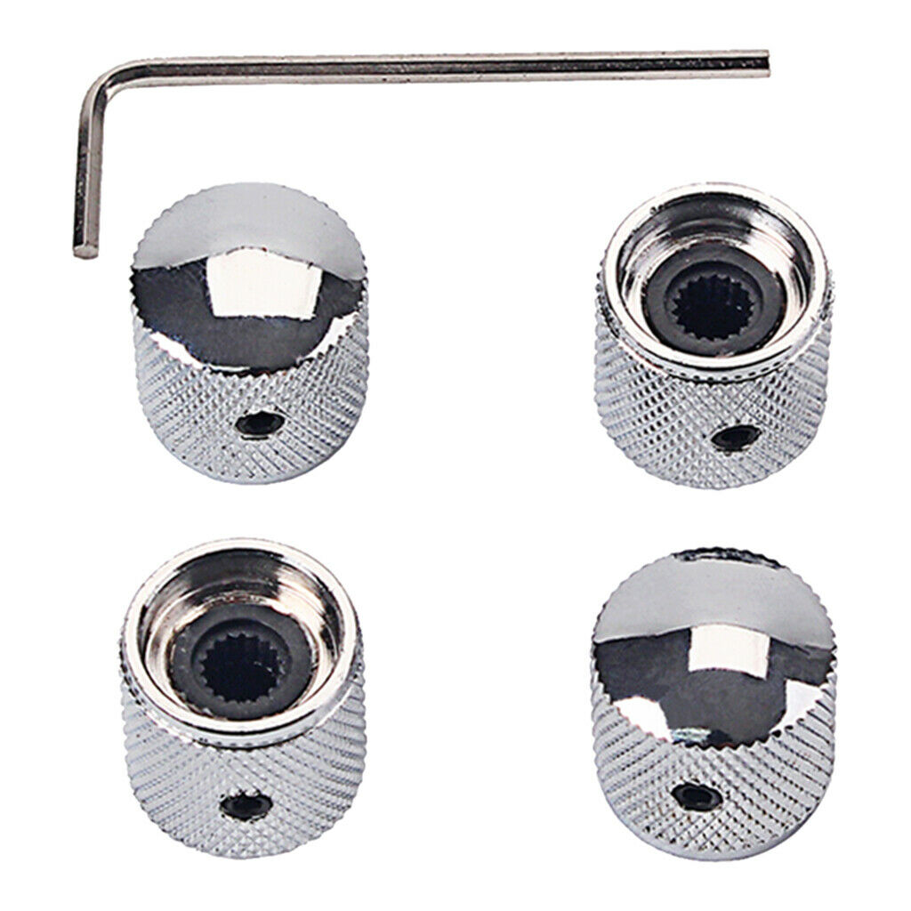 4 Pieces Volume Tone Control Dome Knobs Button for Electric Guitar Bass, Made of