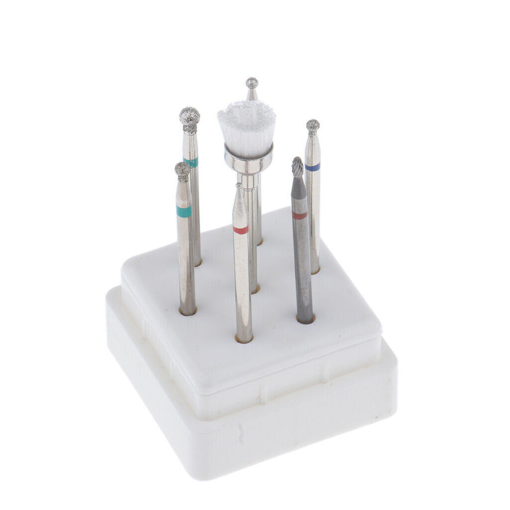 6Pcs Professional Cuticle Clean Nail Drill Bits, Tungsten Nail File Drill Bits