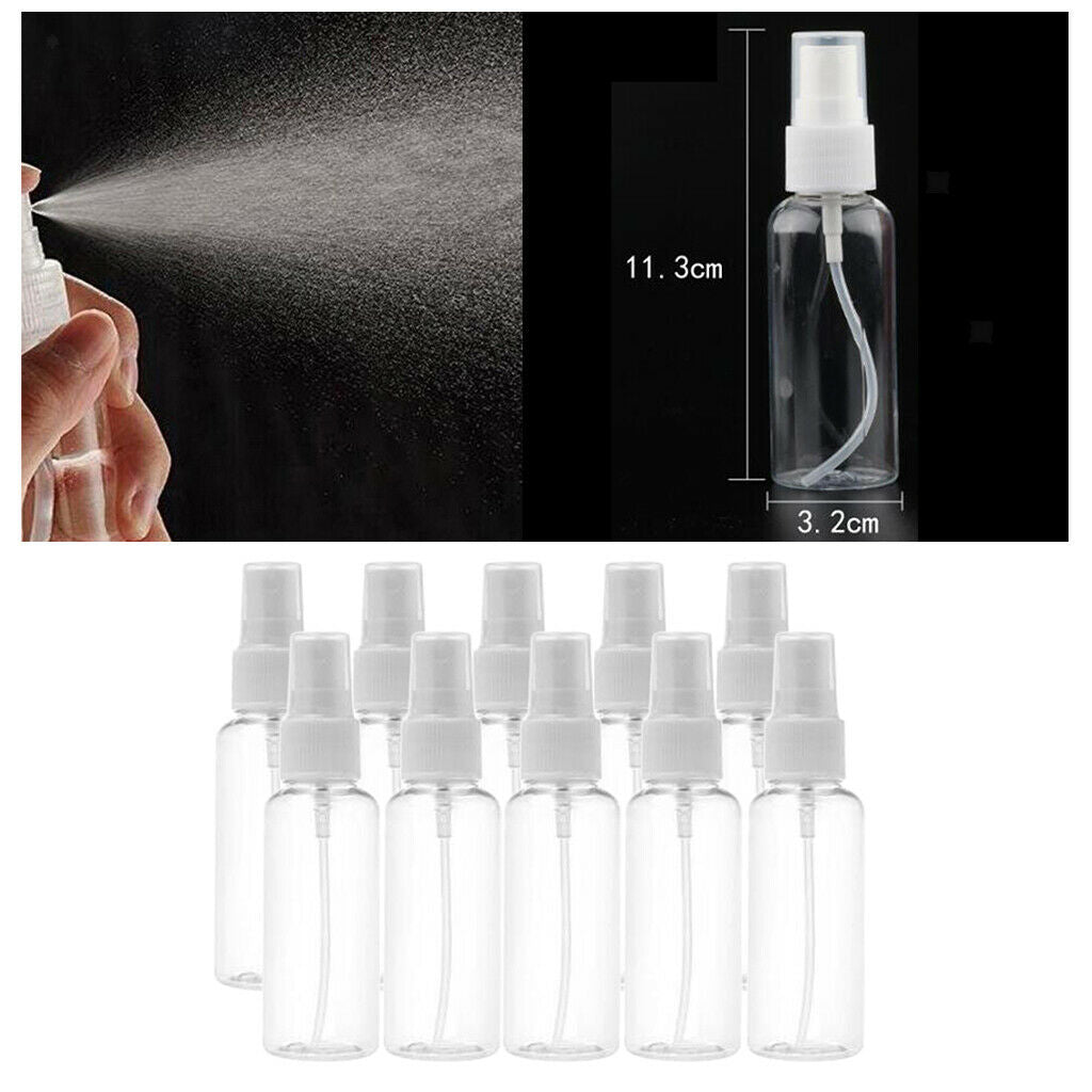 10X 50ml Plastic Clear Spray Bottle Cleaning Water Garden cleaning Empty