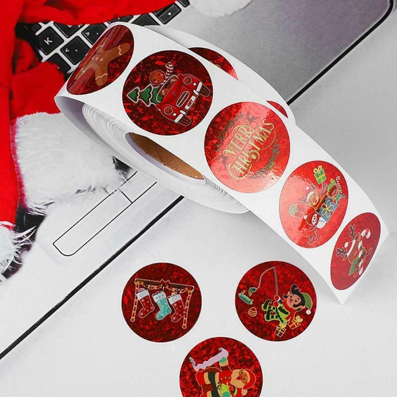 500pcs Christmas Stickers Santa Claus Decorative Seal Labels 8 Designs DIY Gift