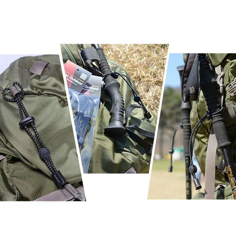 2Pcs Backpack Climbing Stick Holder Hanging Pole Buckle Fixing Elastic Ro.l8