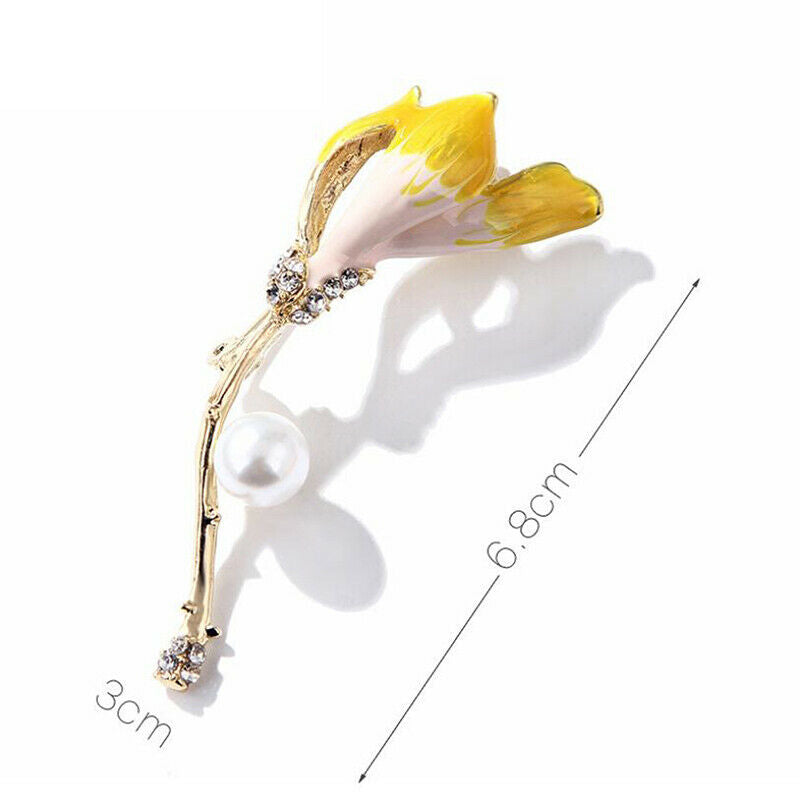 Fashion Enamel Tulip Flower Brooches Scarf Pins Weddings Office Party Jew.l8