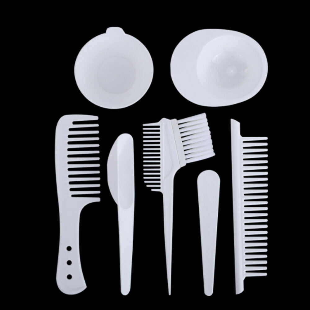 7pcs/set Hair Dyeing Bowl Comb Tool Brush Comb Mixing Bowl Salon Tint Tool Set