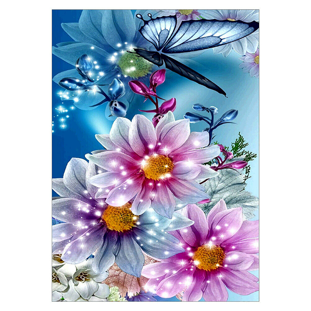 5D DIY Full Drill Butterfly Flower Diamond Embroidery Painting Cross Stitch @
