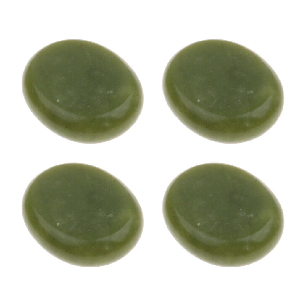 Pack of 4 Natural Jade Stones Massage Stones Facial Spa Massage 5 x 6cm