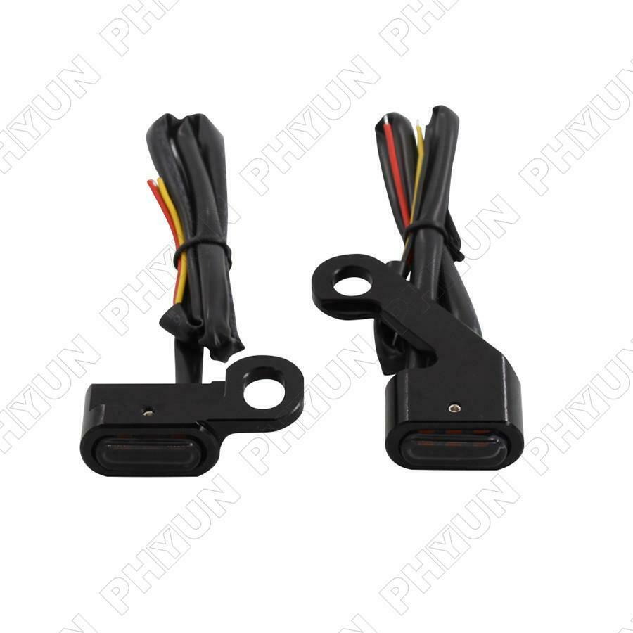 2Pcs Amber LED Mini Turn Signal Indicator Light For Electra Glide 09-17 Softail