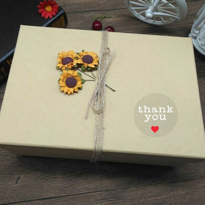 500Pcs Paper Seal Labels Thank You Stickers Handmade With Love Gift Bake Dec Tt