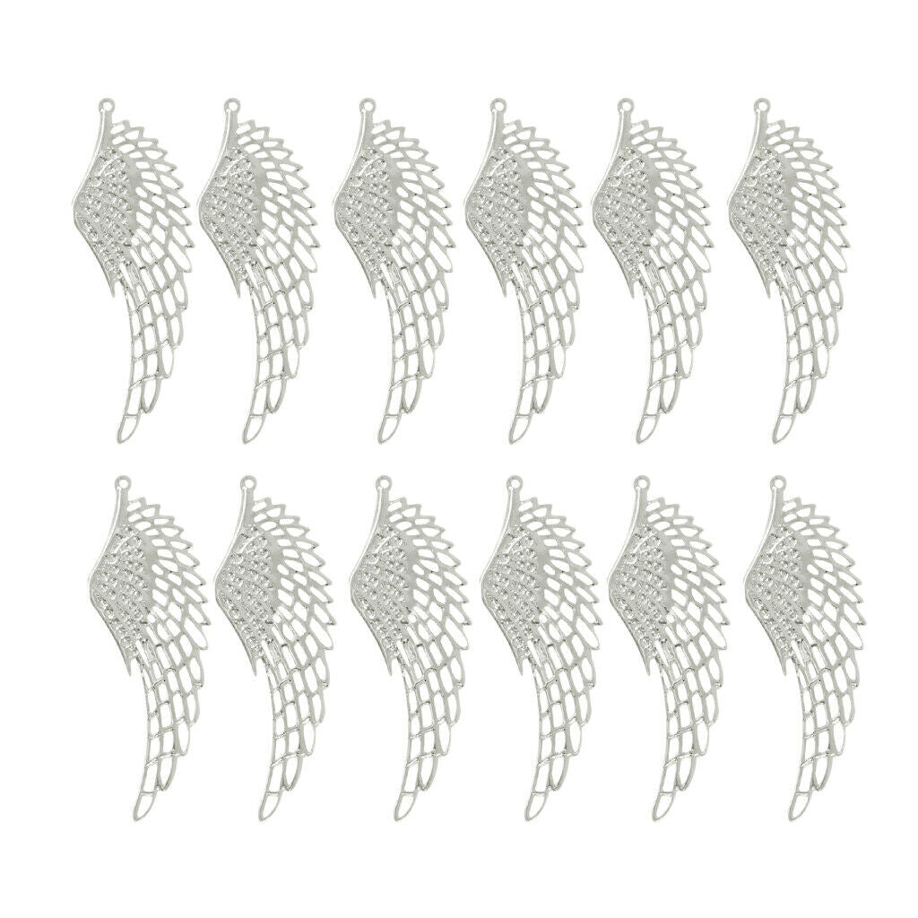 12 pieces angel wing charms pendants for crafting charms beads