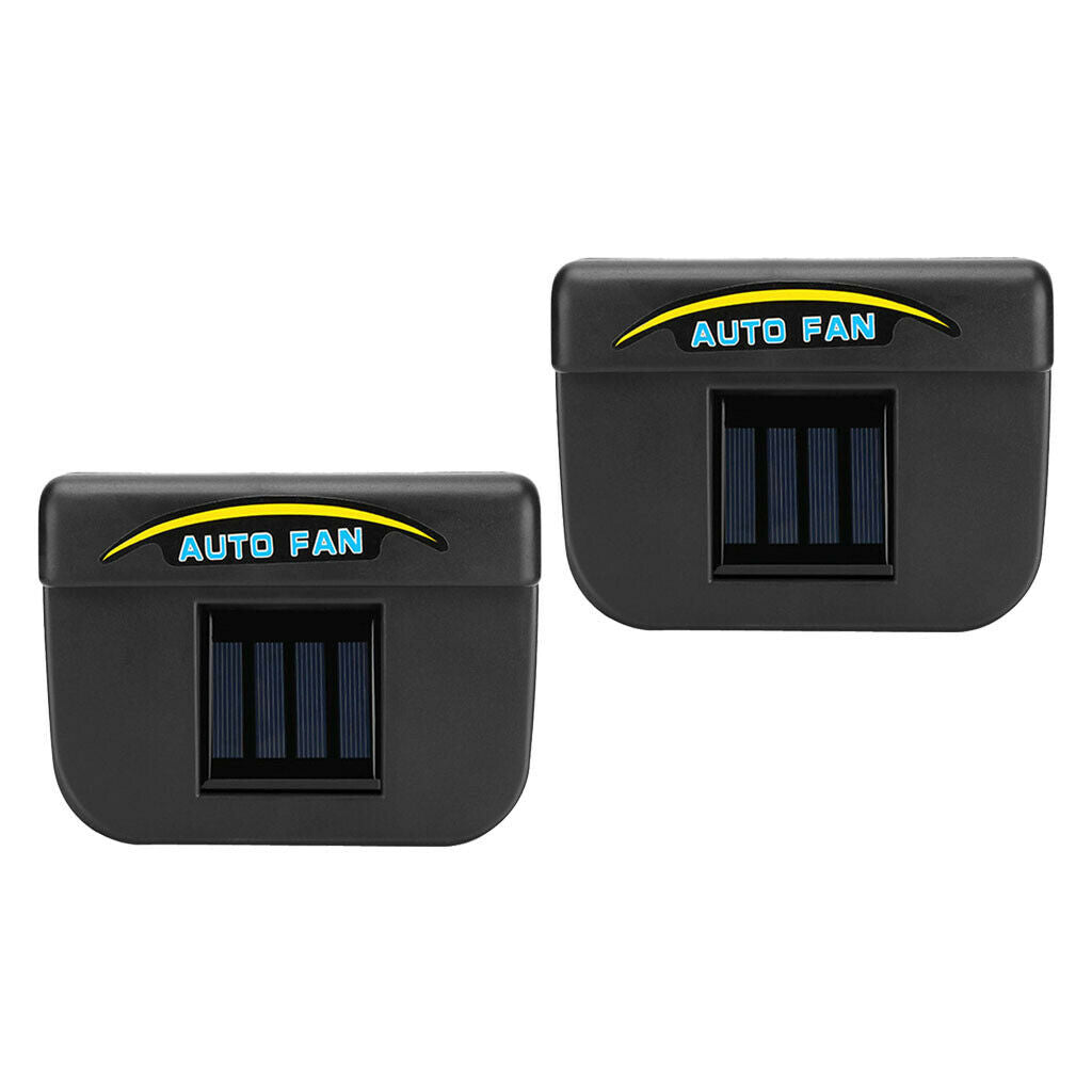 2pcs Sun-Powered Car Windshield Air Vent Exhaust Fan Radiator Ventilation