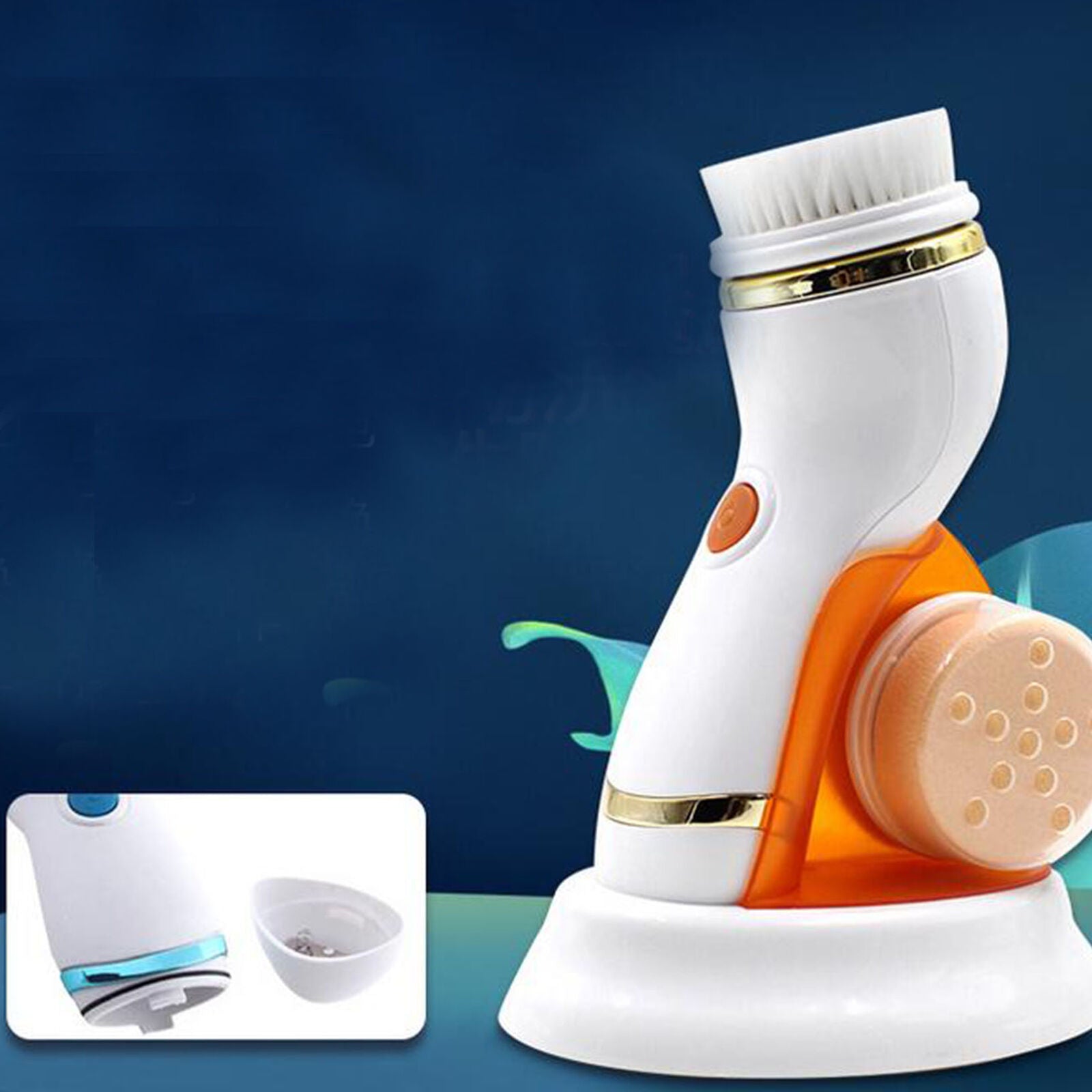 4 in 1 Electric Face Cleansing Brush Facial Skin Deep Cleaning Care Massager