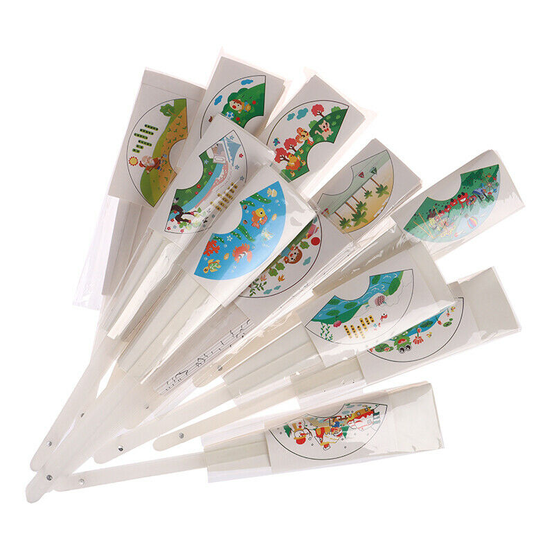 21cm DIY Painting Cartoon Fan For Children Graffiti Origami Fan Art Craft.l8