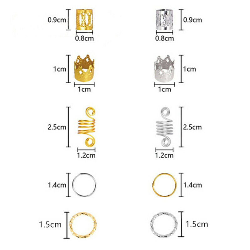 110pcs/Set Hair Braid Dreadlock Beads Braiding Hair Extension Accessories.l8
