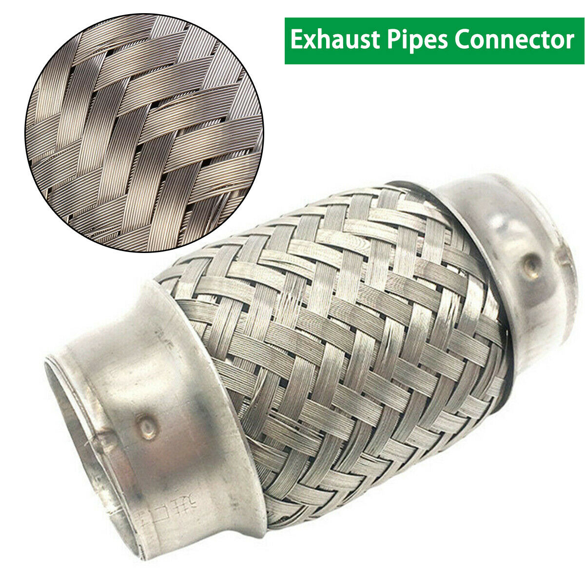 1.5" x 4" Heavy Duty Stainless Steel Exhaust Flex Pipe Universal Double Braid
