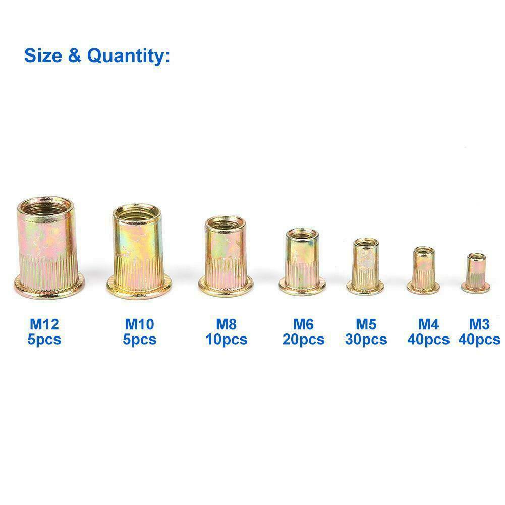 M3 4 5 6 8 10 12 Rivet Nuts Blind Nut Nutsert Stainless Steel Zinc Plated 150pcs