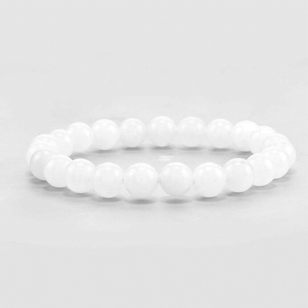 8mm Natural Fashion Selenite Handmade Bracelet Buddhism Lucky Yoga Spirituality
