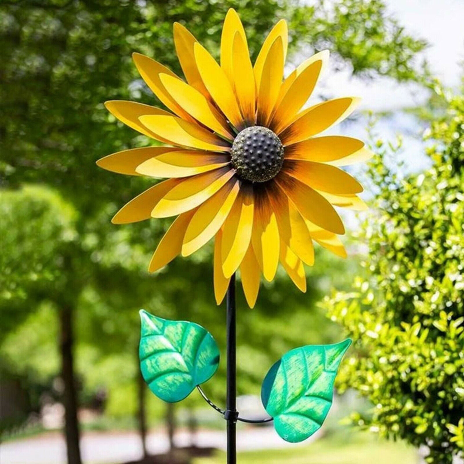 Creative Iron Sunflower Outdoor Wind Spinner Yard Outdoor Whimsical Gifts