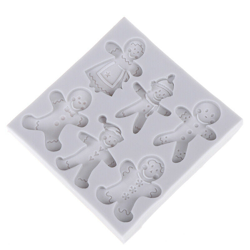 Aouke Gingerbread Man Christmas Series Silicone Mold Fondant Cake Chocolate M`DD