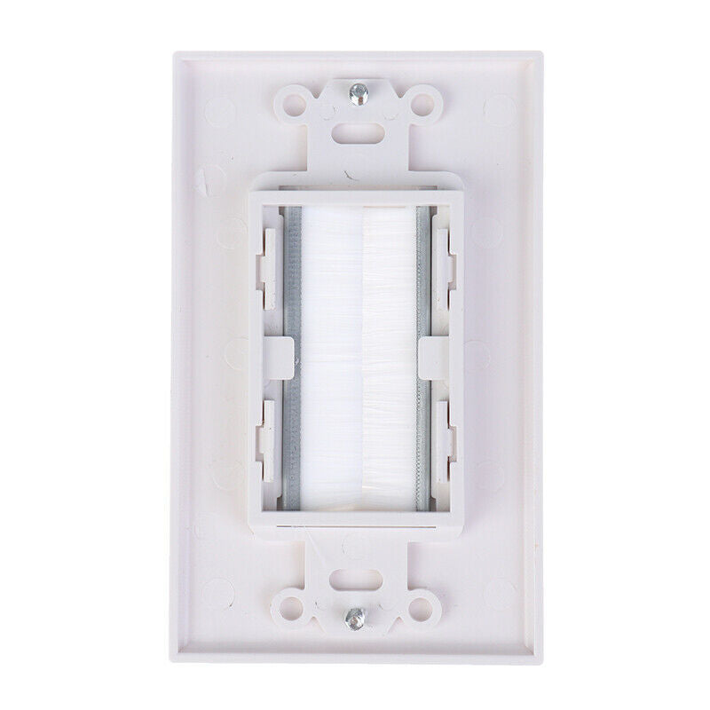 1 PCS White Brush Panel Opening Decor Cable Wire Wall Plate Face Pla.l8