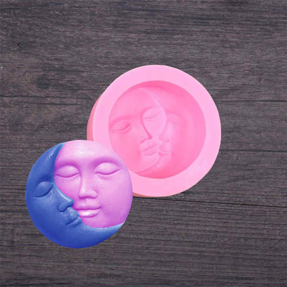 Sun Moon Faces Silicone Soap Molds Craft Molds DIY Handmade Soap Mould MD.l8