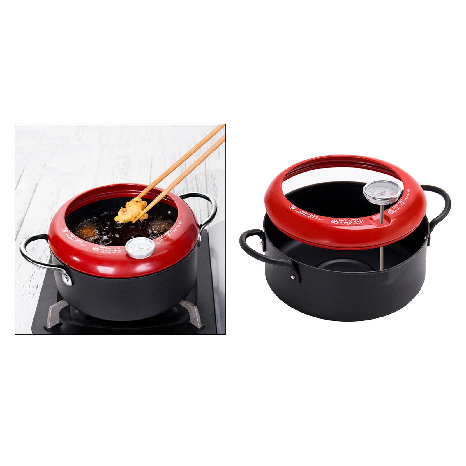 Non-stick Mini Deep Frying Pot with Lid Tempura Fryer Pan Fried Chicken Pots