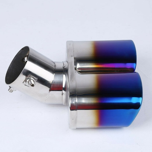 Stainless Steel Chrome Car Dual Exhaust Tip Square Tail Pipe Muffler 63mm/2.5"