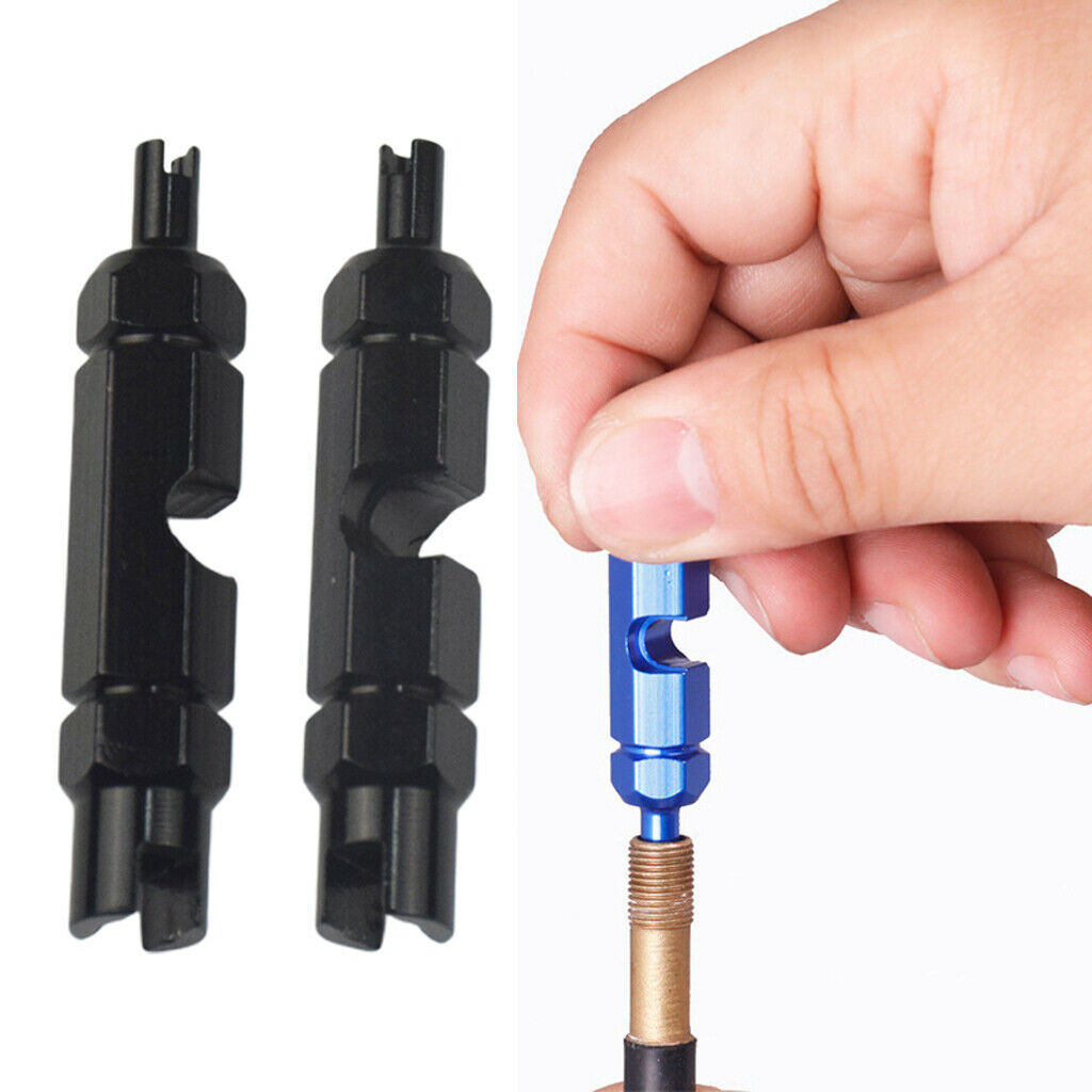 2 Multifuction Valve Core Removal Wrench Road Bike Bicycle Accessories Black