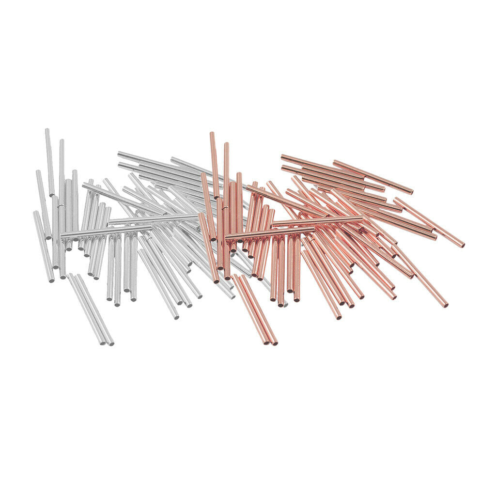 100 Lot Smooth Metal Long Tube Spacer Beads
