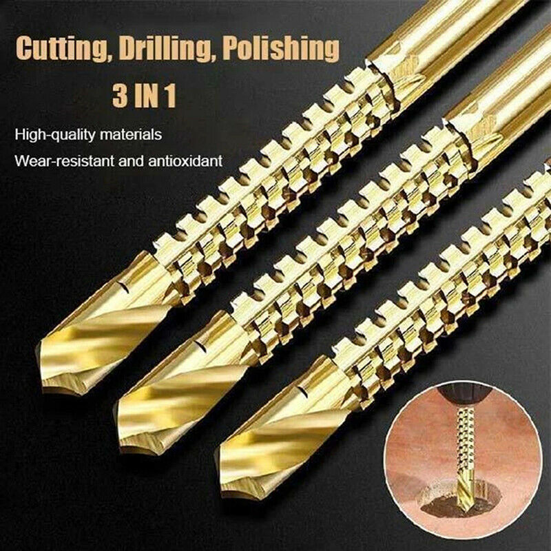 6pcs Drill Bits High Speed Steel Thread Spiral Screw Metric Composite Tap Dri TL