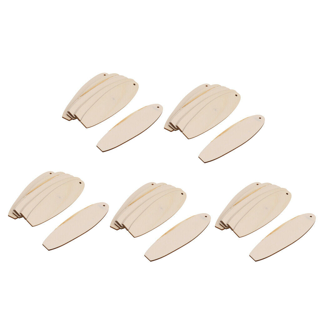 40x Unfinished Wooden Plaques Wood Slices Wood Surfboard Bulk DIY Wall Decor