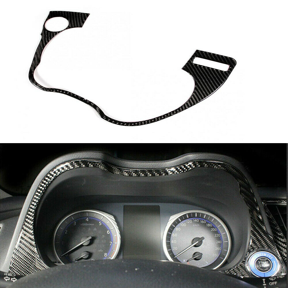 For Infiniti Q50 Q60 2014-19 Carbon Fiber Dashboard Frame Cover Trim Interior