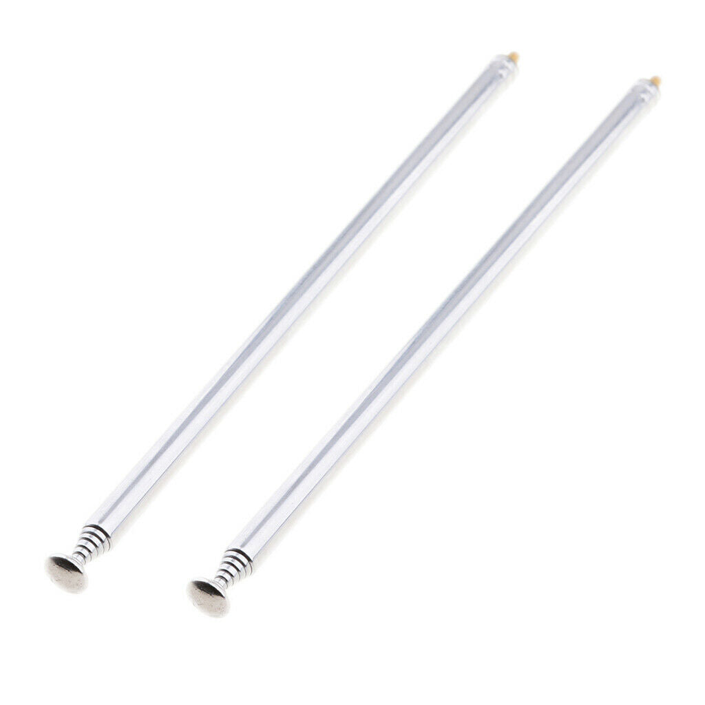 2Pieces 7 Sections Telescopic Antennas M3 Male Thread for Portable Radio TV