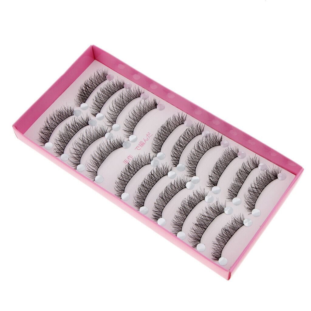10 Pairs False Eyelashes Extension Long Thick Criscross Fiber Handmade Lash