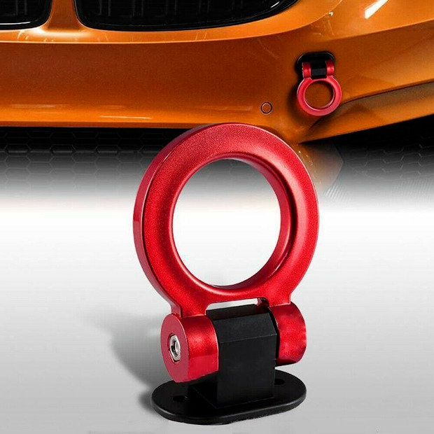 Universal Car Ring Track Racing Style Tow Hook Look Decoration Red Accessories