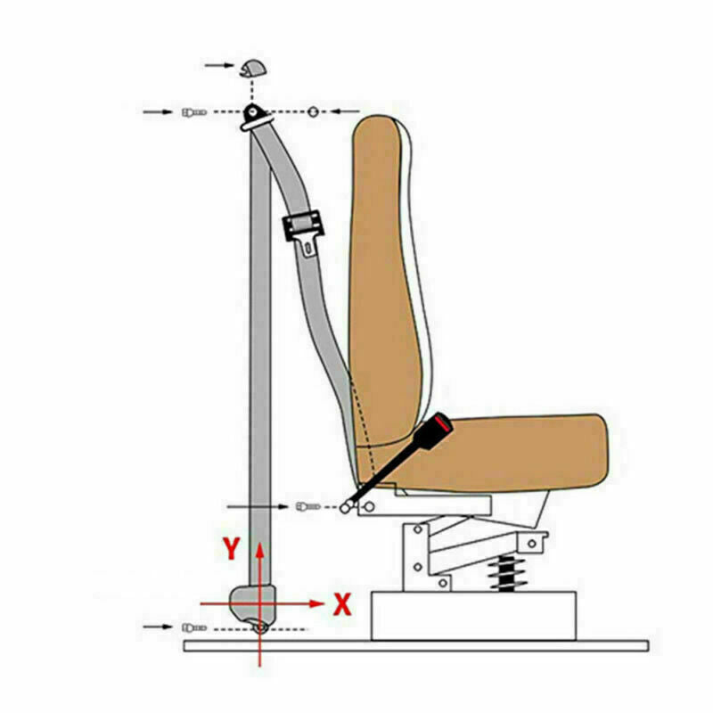 3 Point Car Auto Adjustable Retractable Safety Seat Belt Straps Kits Accessories