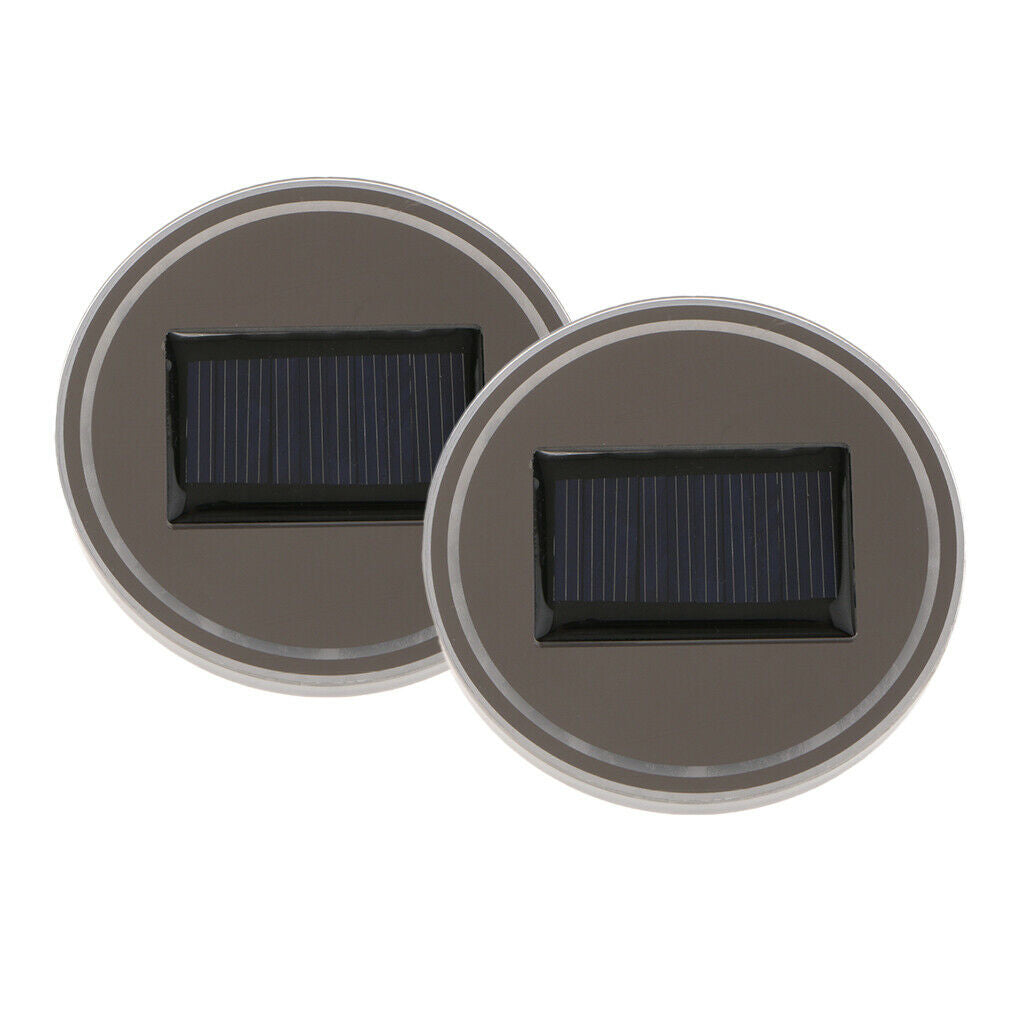 2x Universal Solar Cup Holder LED Light Pad Coaster Interior Decoration
