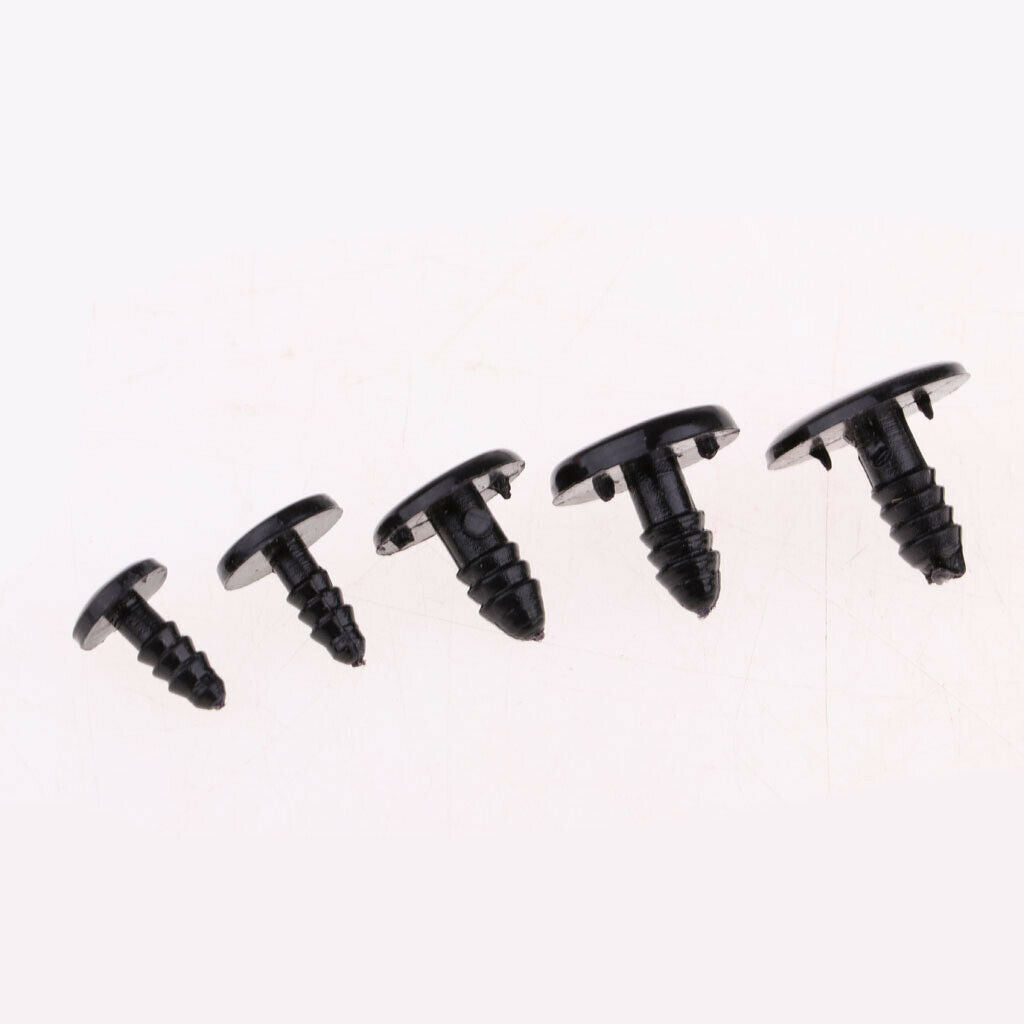 100pcs Solid Eyes Black Plastic Safety Eyes Round Buttons Eyes  For