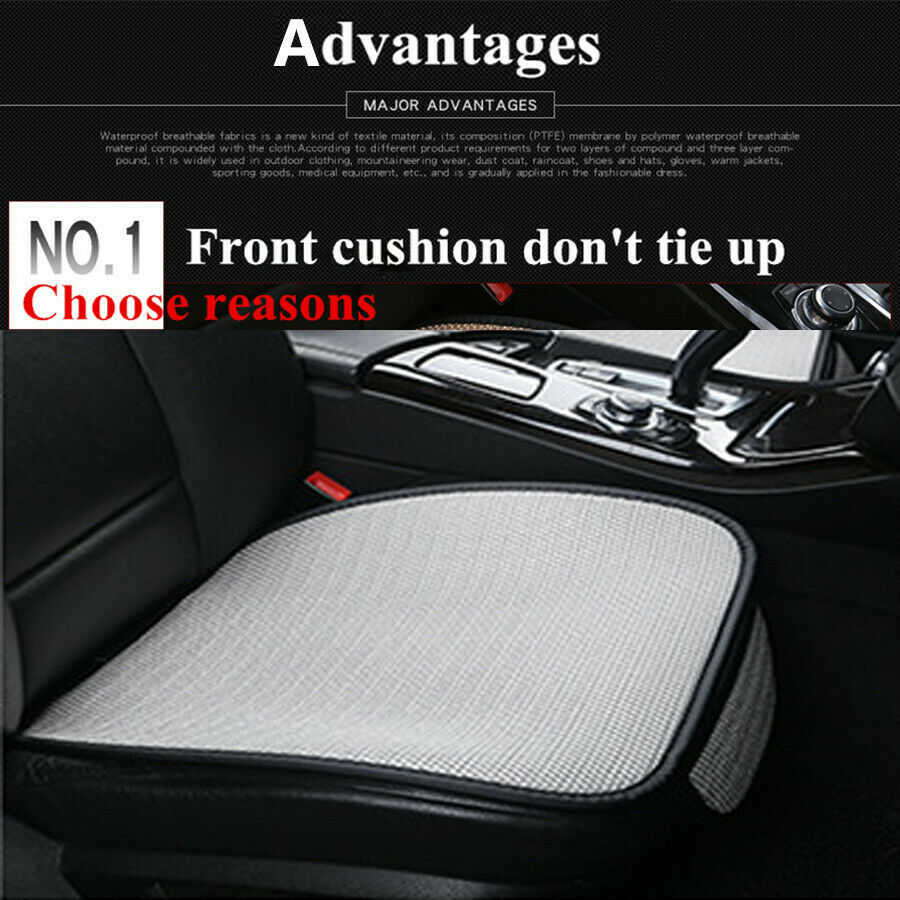 2X Car Grey Ice Silk Front Seat Cushion Soft + Comfortable Especially for Summer