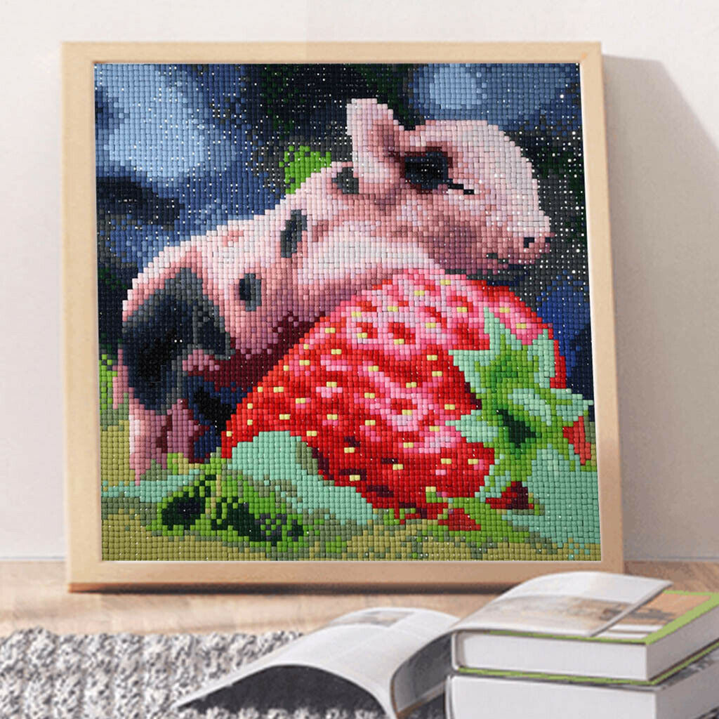 Full Square Drill 5D DIY Diamond Painting Embroidery Kits Strawberry Pig