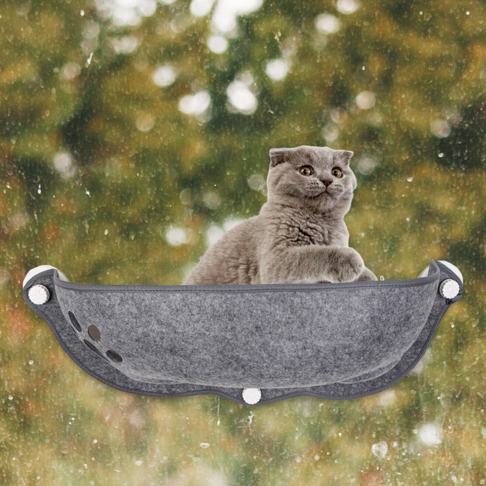 Soft Cat Hammock Cars Sunny Felt Bed Suction Cup Perch Washable Cushion Seat