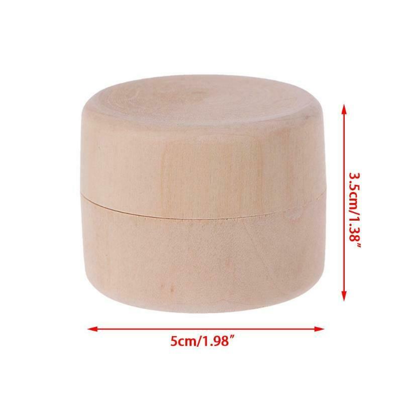 Small Round Wooden Storage Box Handmade Jewelry Organizer Soap Crafts Case