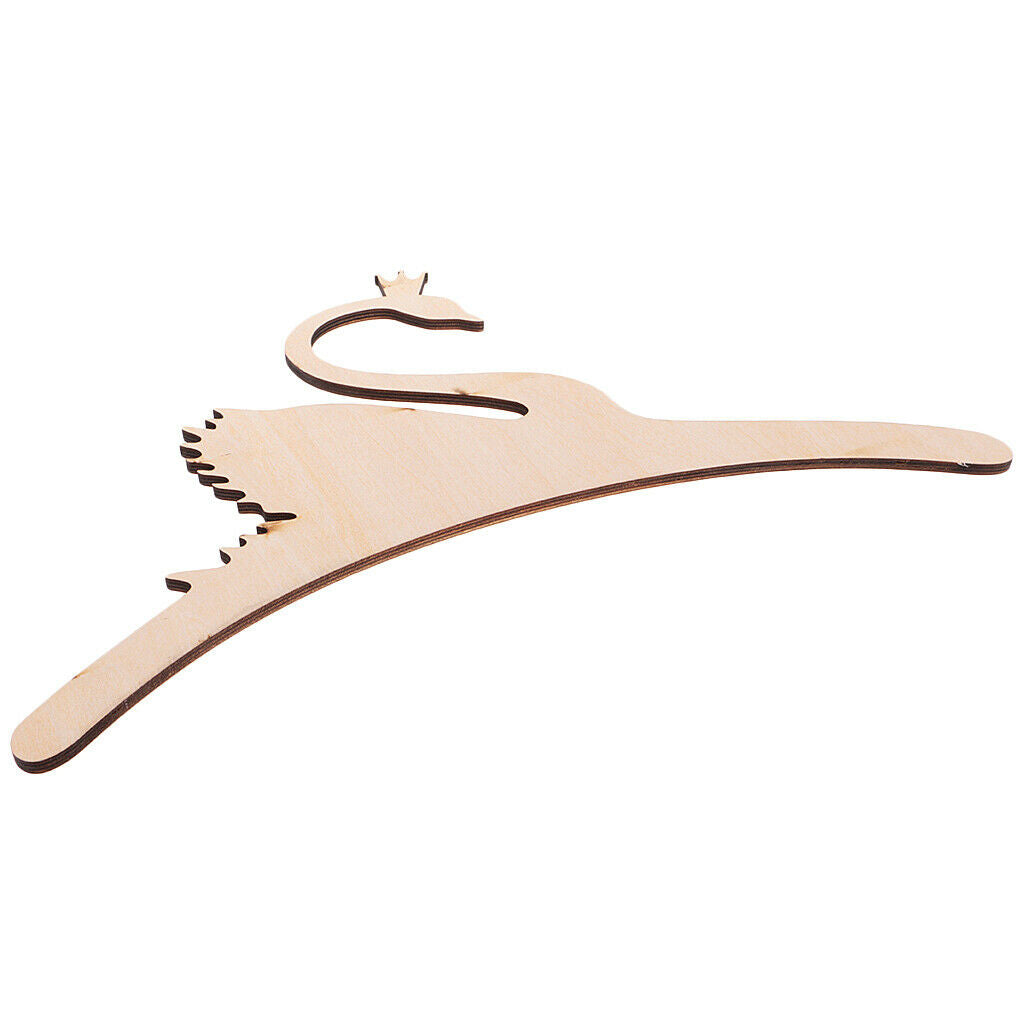 1Pc Cute Swan Shape Kids Room Wooden Coat Clothes Hooks Hangers Natural Wood