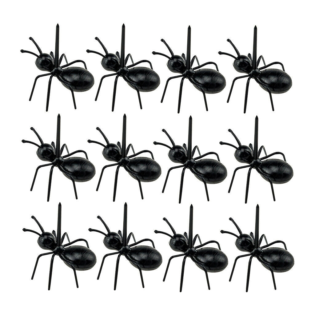 60Pcs Ants Appetizer Fruit Forks Party Picks Cute Black Cutlery Reusable
