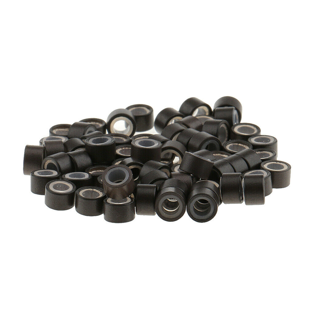 2000Pieces Tube Beads Micro Link Rings Lined for Hair Extensions Brown&Black