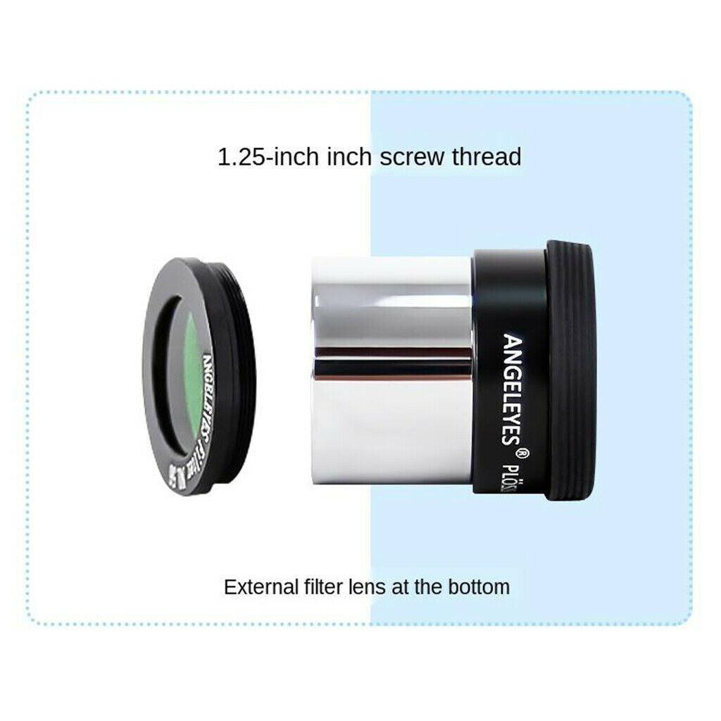1.25'' 10mm Plossl PL Eyepiece Lens for Astronomy Telescope Accessory Black